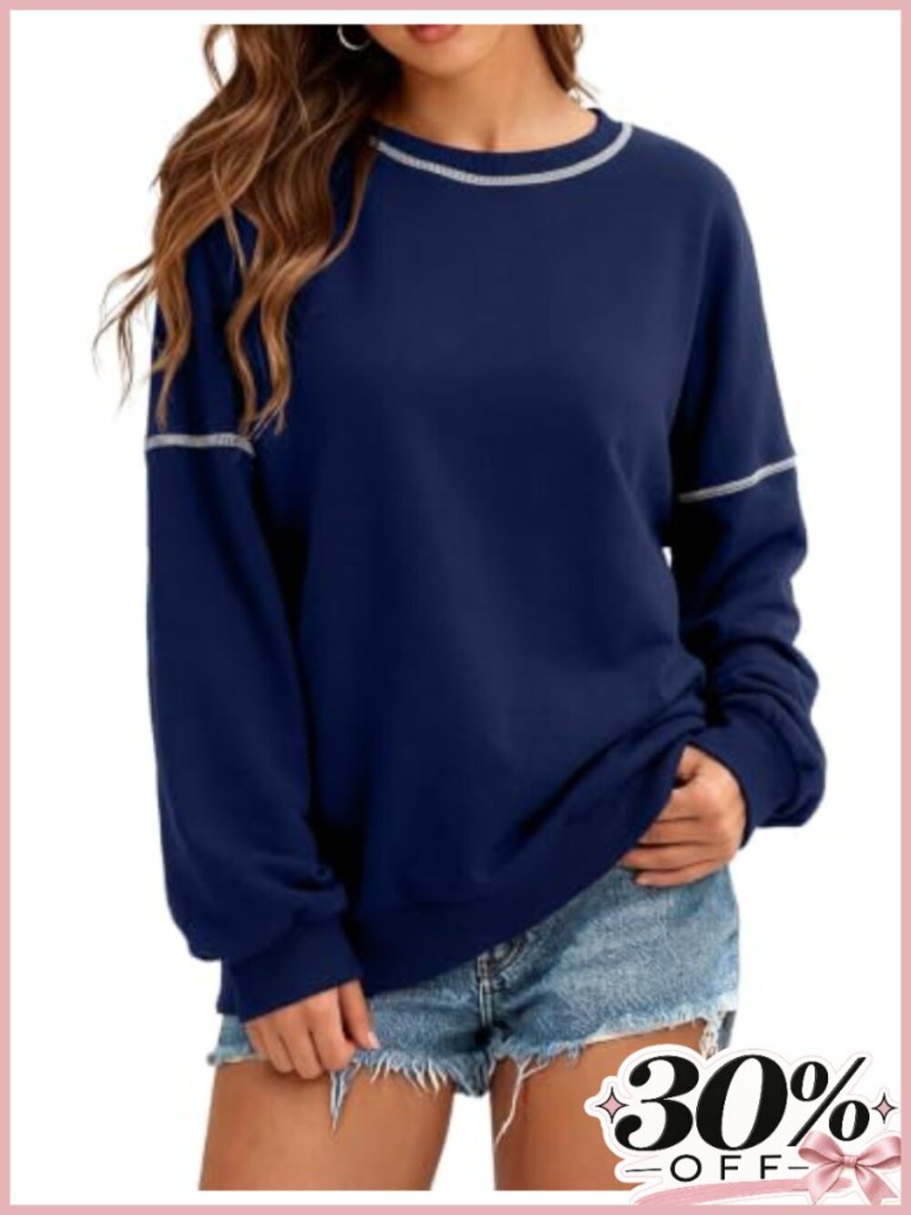 Dokotoo Womens Pullover Sweatshirt Crew Neck Oversized Loose